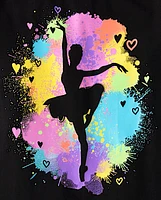 Girls Rainbow Ballerina Graphic Tee