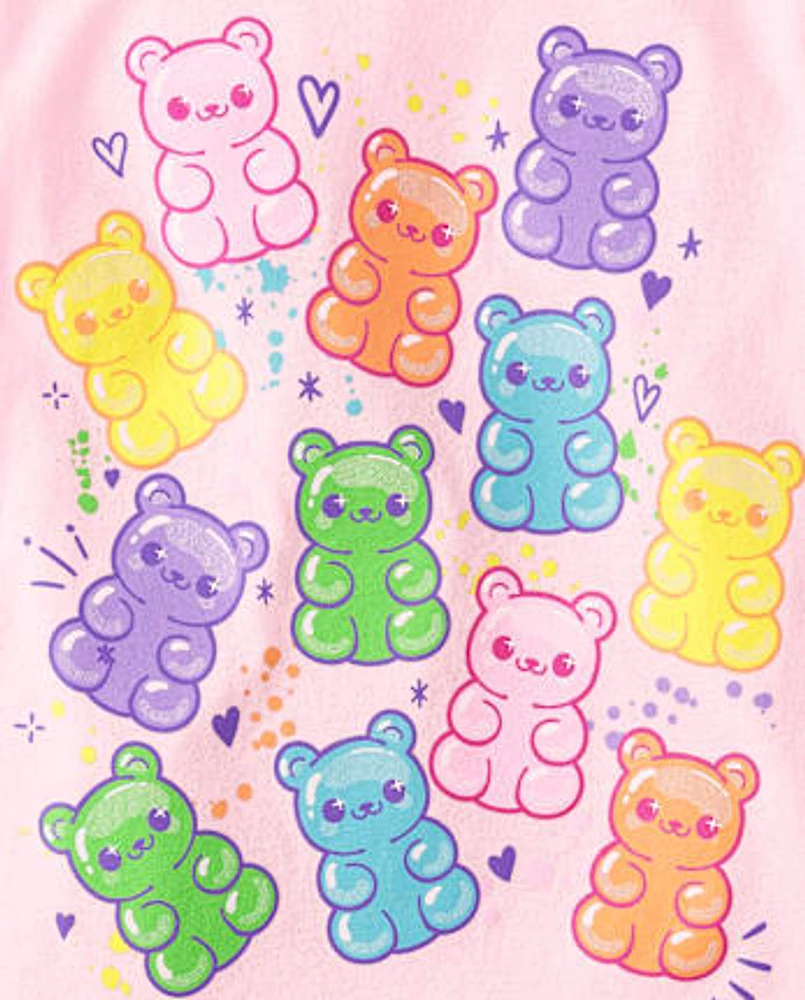 Girls Candy Bear Graphic Tee