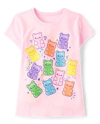 Girls Candy Bear Graphic Tee