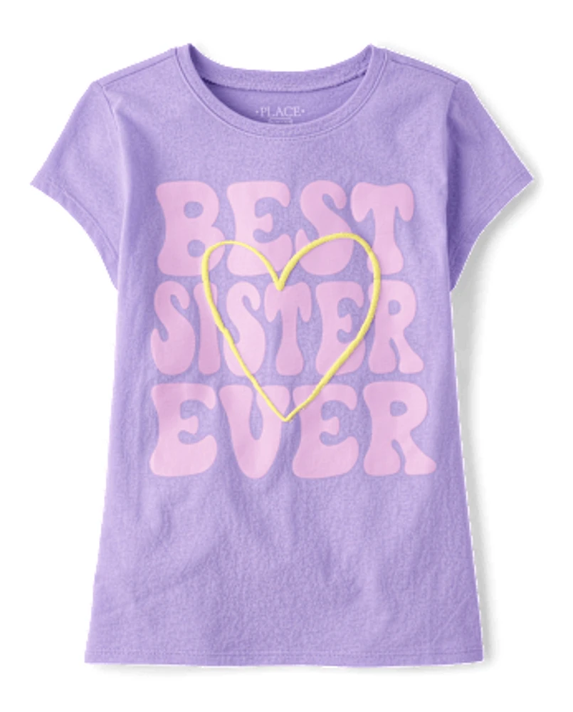 Girls Best Sister Ever Graphic Tee