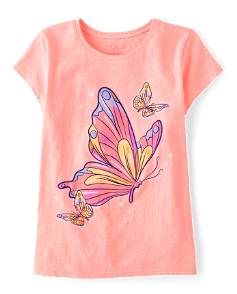 Girls Butterfly Graphic Tee