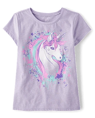 Girls Unicorn Star Graphic Tee