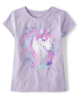 Girls Unicorn Star Graphic Tee