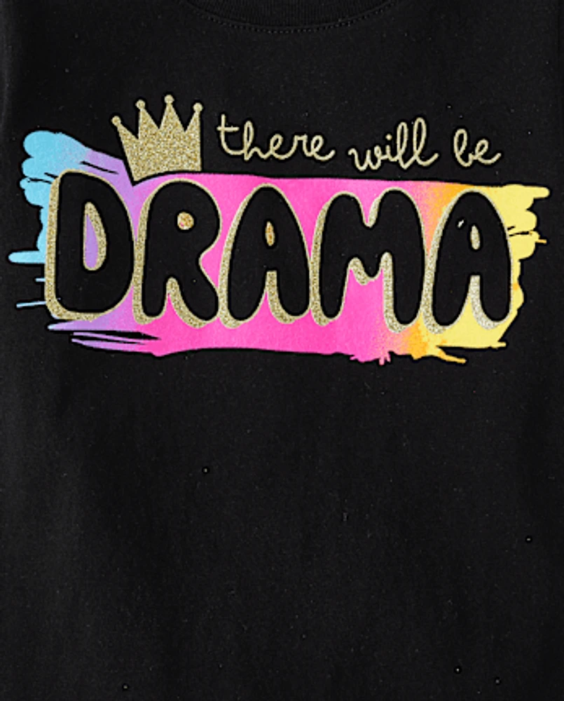 Baby And Toddler Girls Drama Graphic Tee