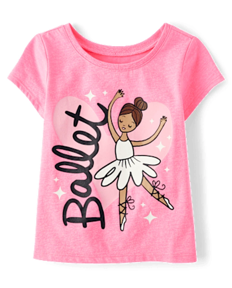 Baby And Toddler Girls Ballerina Graphic Tee