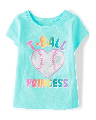 Baby And Toddler Girls T-Ball Graphic Tee