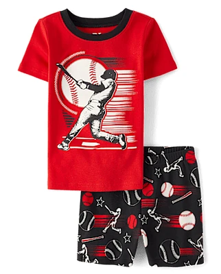 Boys Baseball Snug Fit Cotton Pajamas