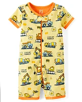 Baby And Toddler Boys Construction Snug Fit Cotton One Piece Pajamas