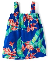 Baby Girls Matching Family Tropical Ruffle Swing Dress