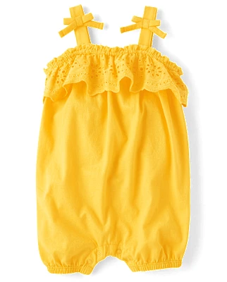 Baby Girls Eyelet Ruffle Romper