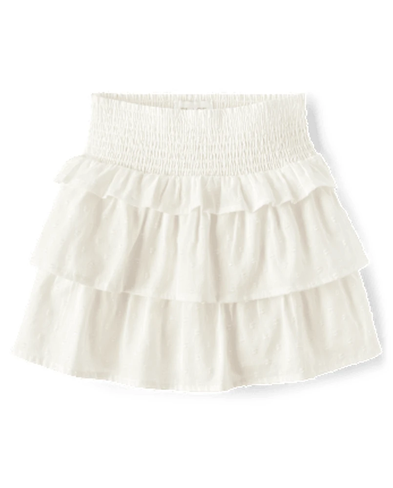 Girls Smocked Tiered Skirt