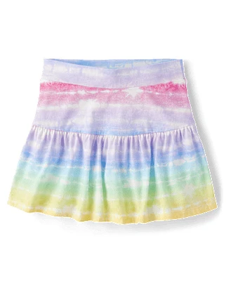 Girls Print Tiered Skort