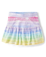 Girls Print Tiered Skort