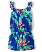 Girls Tropical Flutter Romper