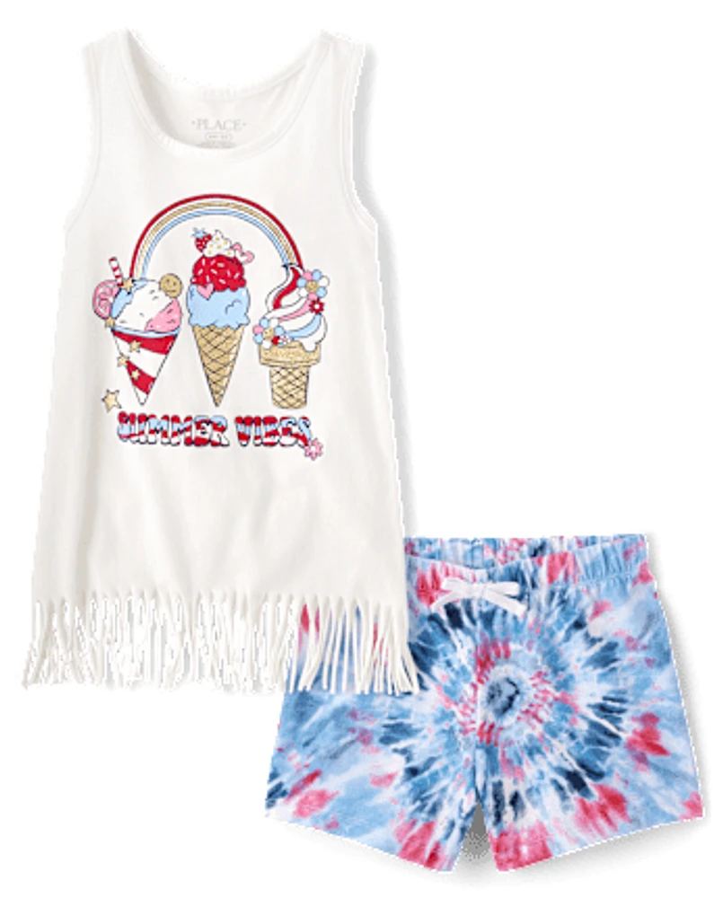Girls Americana Summer 2-Piece Outfit Set