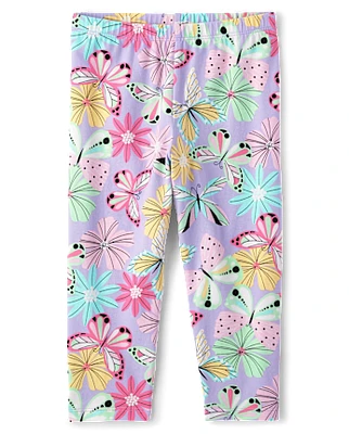Girls Print Capri Leggings