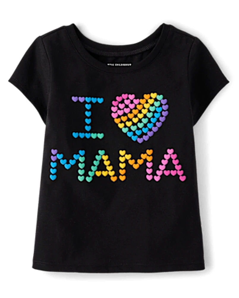 Baby And Toddler Girls Love Mama Graphic Tee