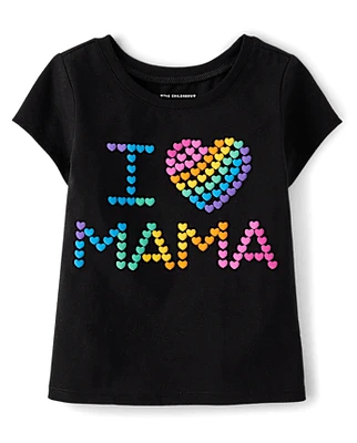 Baby And Toddler Girls Love Mama Graphic Tee