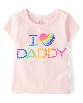 Baby And Toddler Girls Love Daddy Graphic Tee