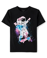 Boys Astronaut Skateboard Graphic Tee