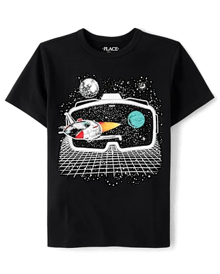 Boys Space Video Game Graphic Tee