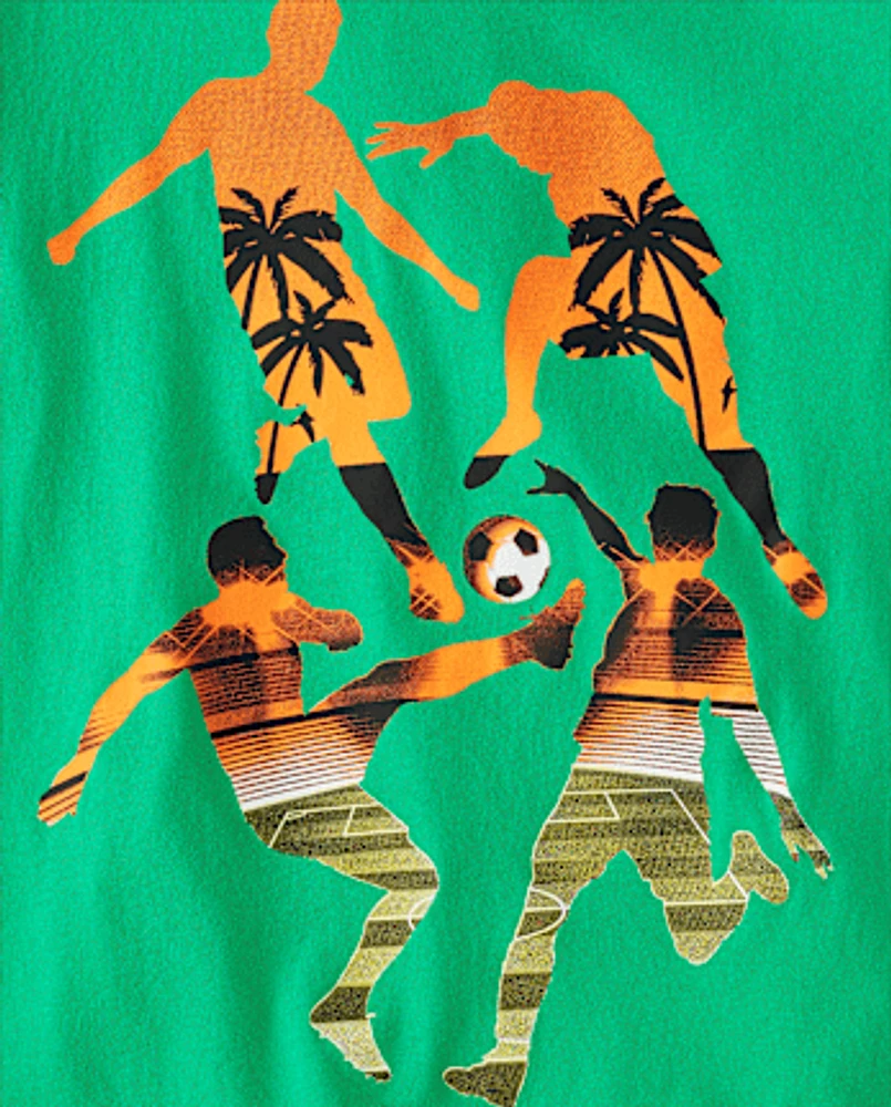 Boys Soccer Beach Graphic Tee