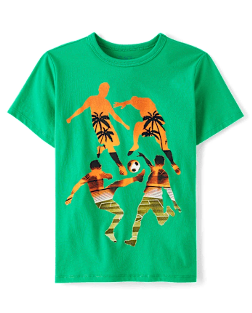 Boys Soccer Beach Graphic Tee