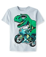 Boys Dino Motorcycle Graphic Tee