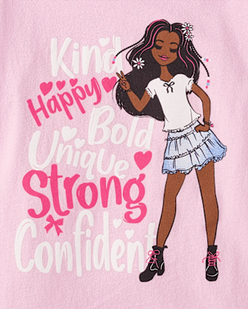 Girls Positive Words Graphic Tee