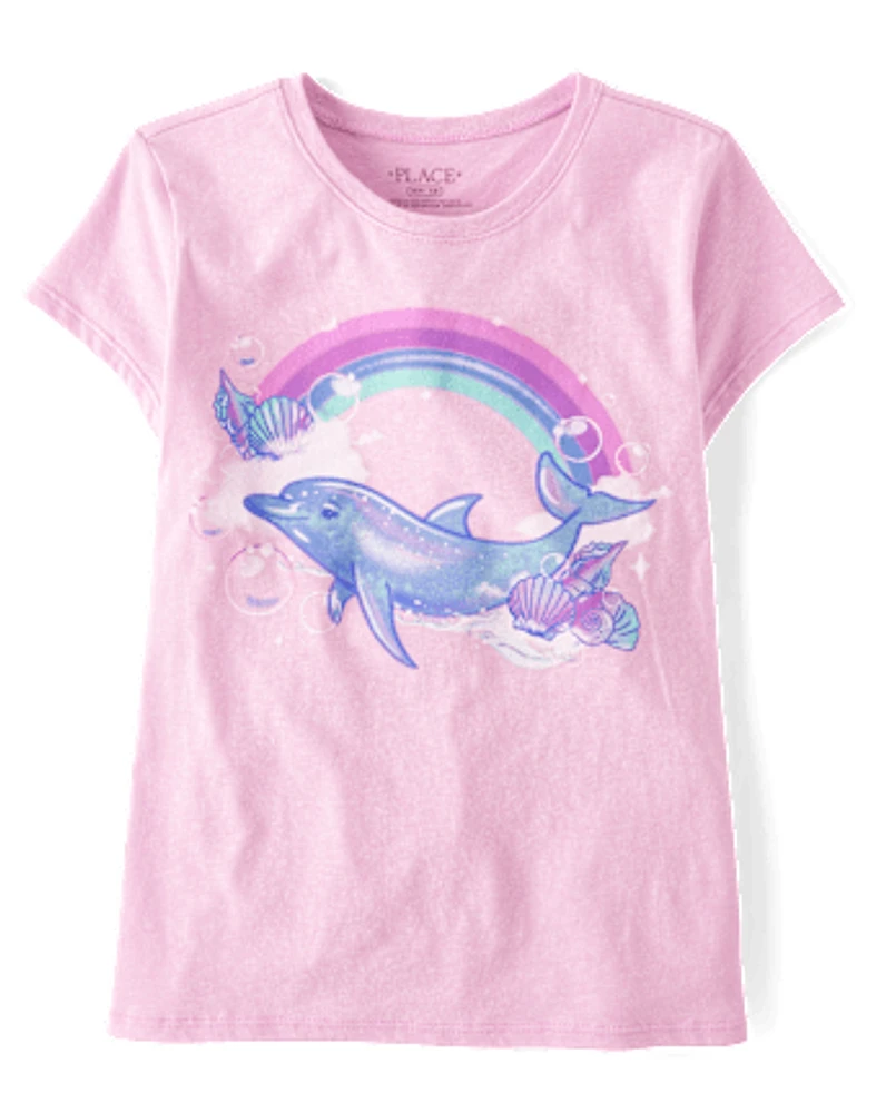 Girls Dolphin Graphic Tee