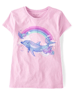 Girls Dolphin Graphic Tee