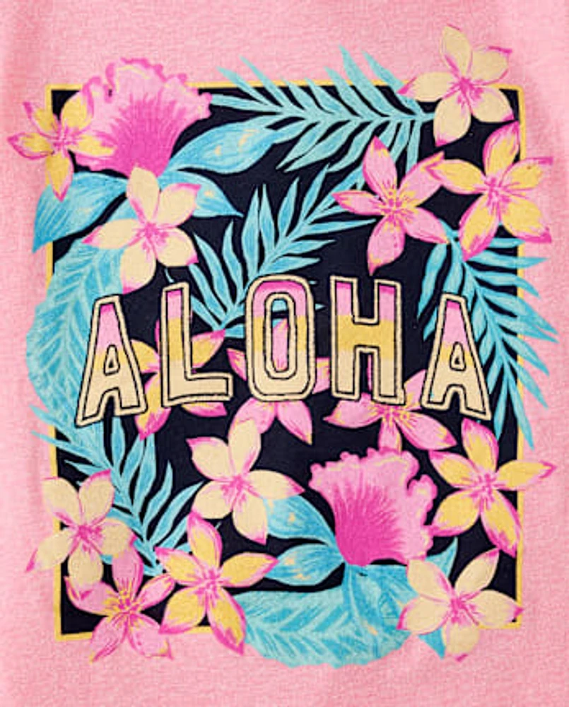 Girls Aloha Graphic Tee