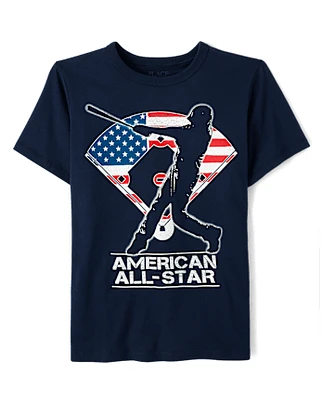 Boys Baseball American All-Star Graphic Tee