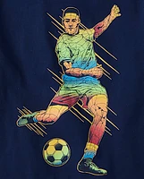 Boys Soccer Player Graphic Tee