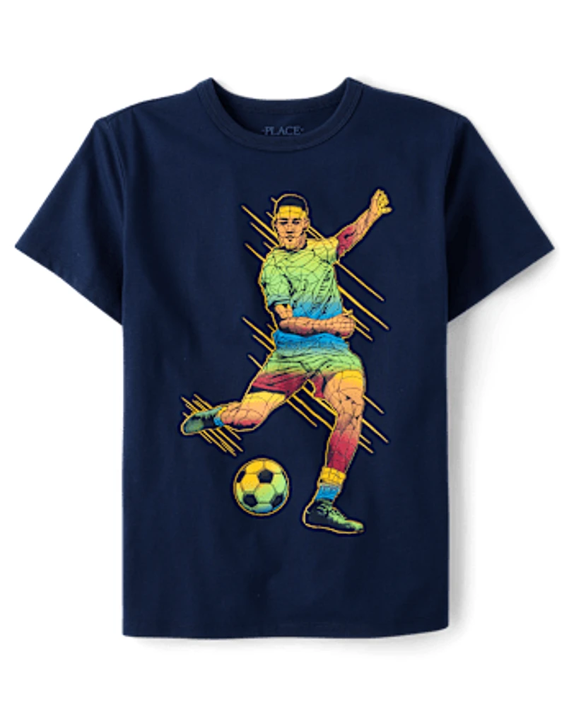 Boys Soccer Player Graphic Tee