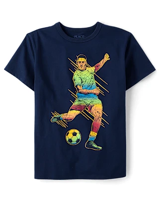 Boys Soccer Player Graphic Tee