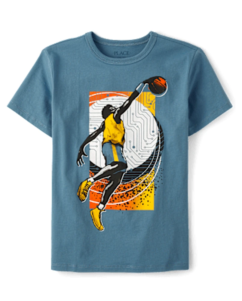 Boys Basketball Player Graphic Tee