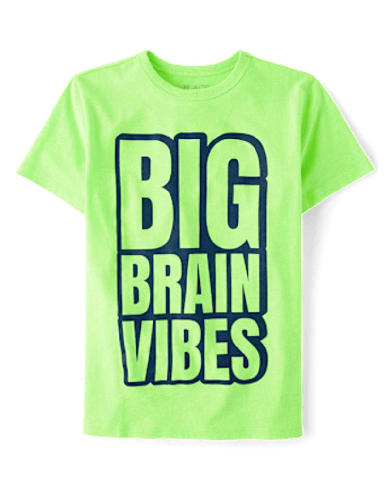 Boys Big Brain Vibes Graphic Tee