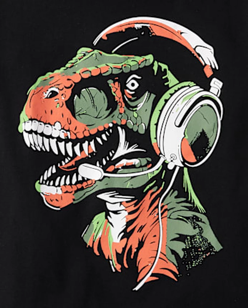 T-shirt graphique Dino Gamer pour garçon