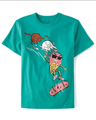 Boys Ice Cream Skateboard Graphic Tee