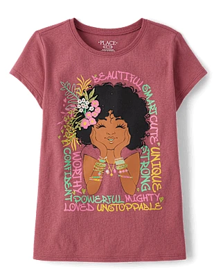 Girls Positive Words Graphic Tee