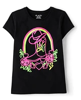 Girls Cowgirl Boot Graphic Tee