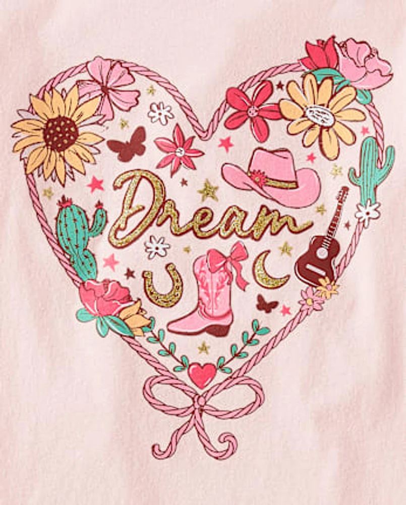 Girls Western Heart Graphic Tee
