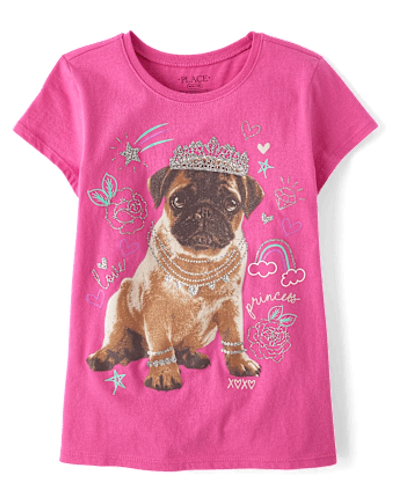Girls Dog Princess Graphic Tee