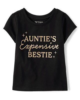Baby And Toddler Girls Auntie's Expensive Bestie Graphic Tee