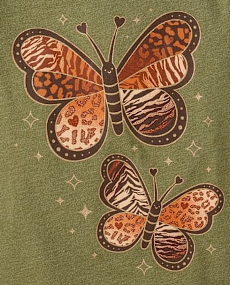 Baby And Toddler Girls Butterfly Graphic Tee