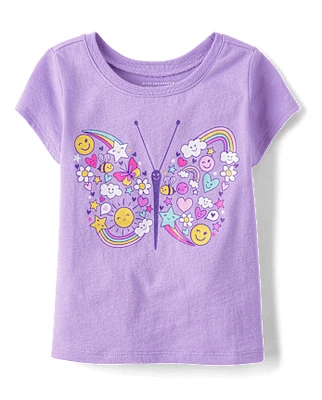 Baby And Toddler Girls Butterfly Icon Graphic Tee