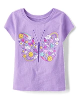 Baby And Toddler Girls Butterfly Icon Graphic Tee