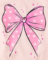 Baby And Toddler Girls Bow Graphic Tee