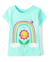 Baby And Toddler Girls Flower Graphic Tee